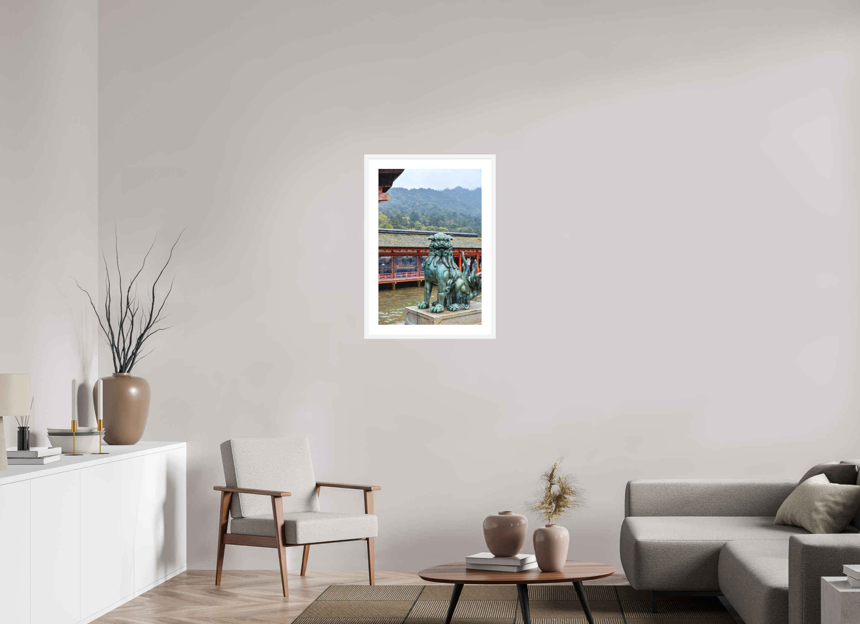 20 x 30″, White Frame Miyajima Guardian