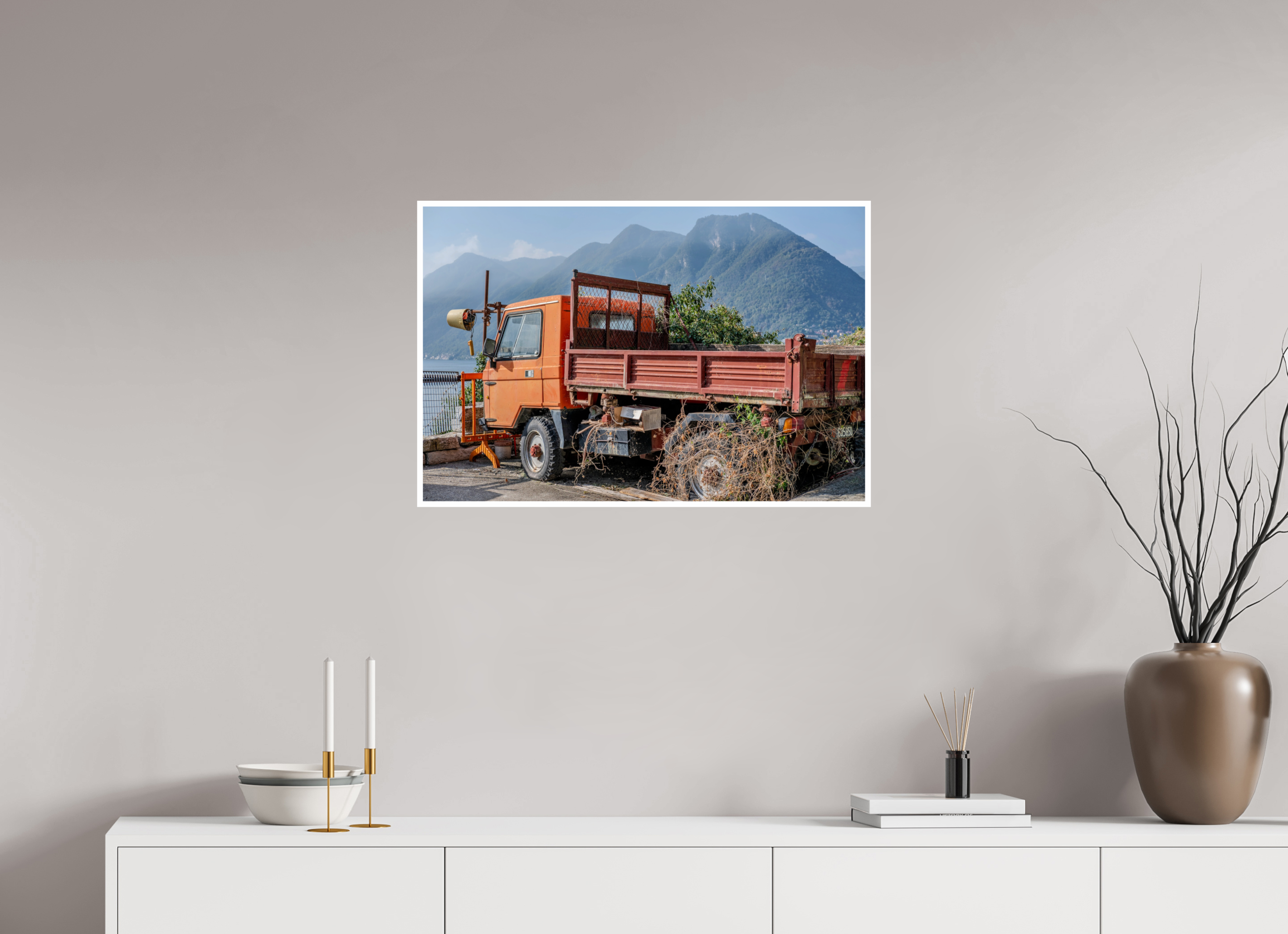 30 x 20″, Print Only Forgotten Trucks View