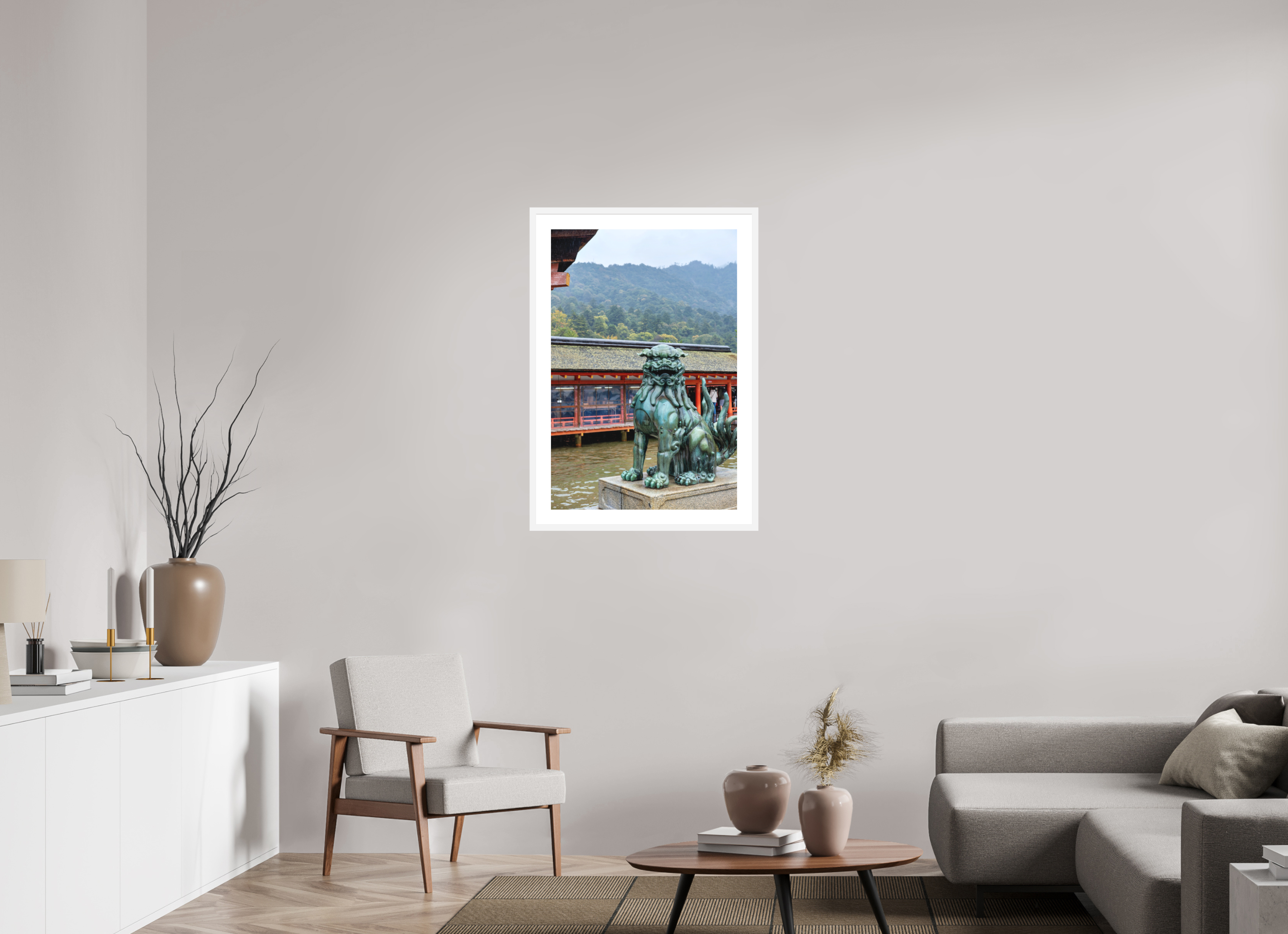 24 x 36″, White Frame Miyajima Guardian