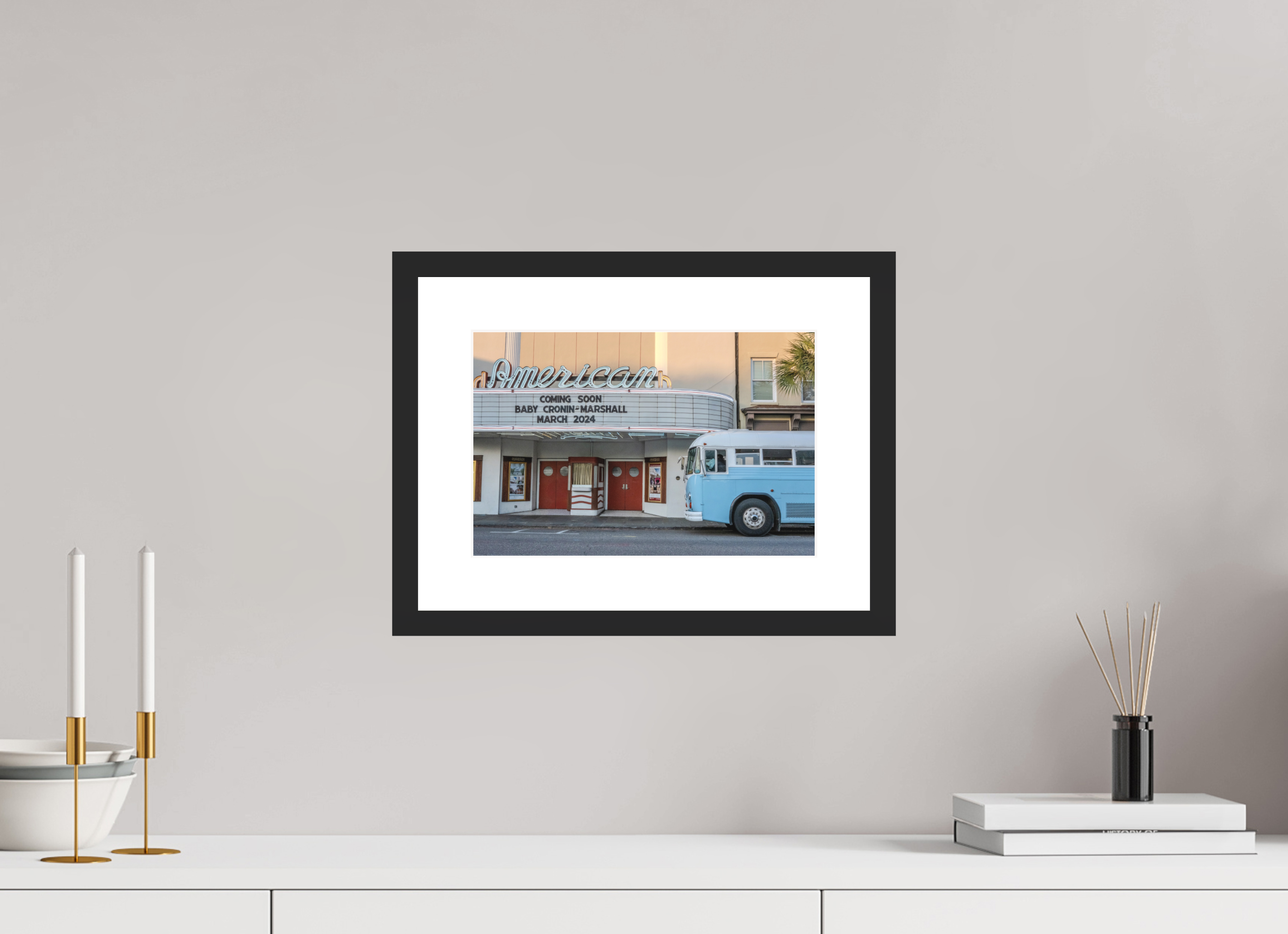 12 x 8″, Black Matte Frame American Theater