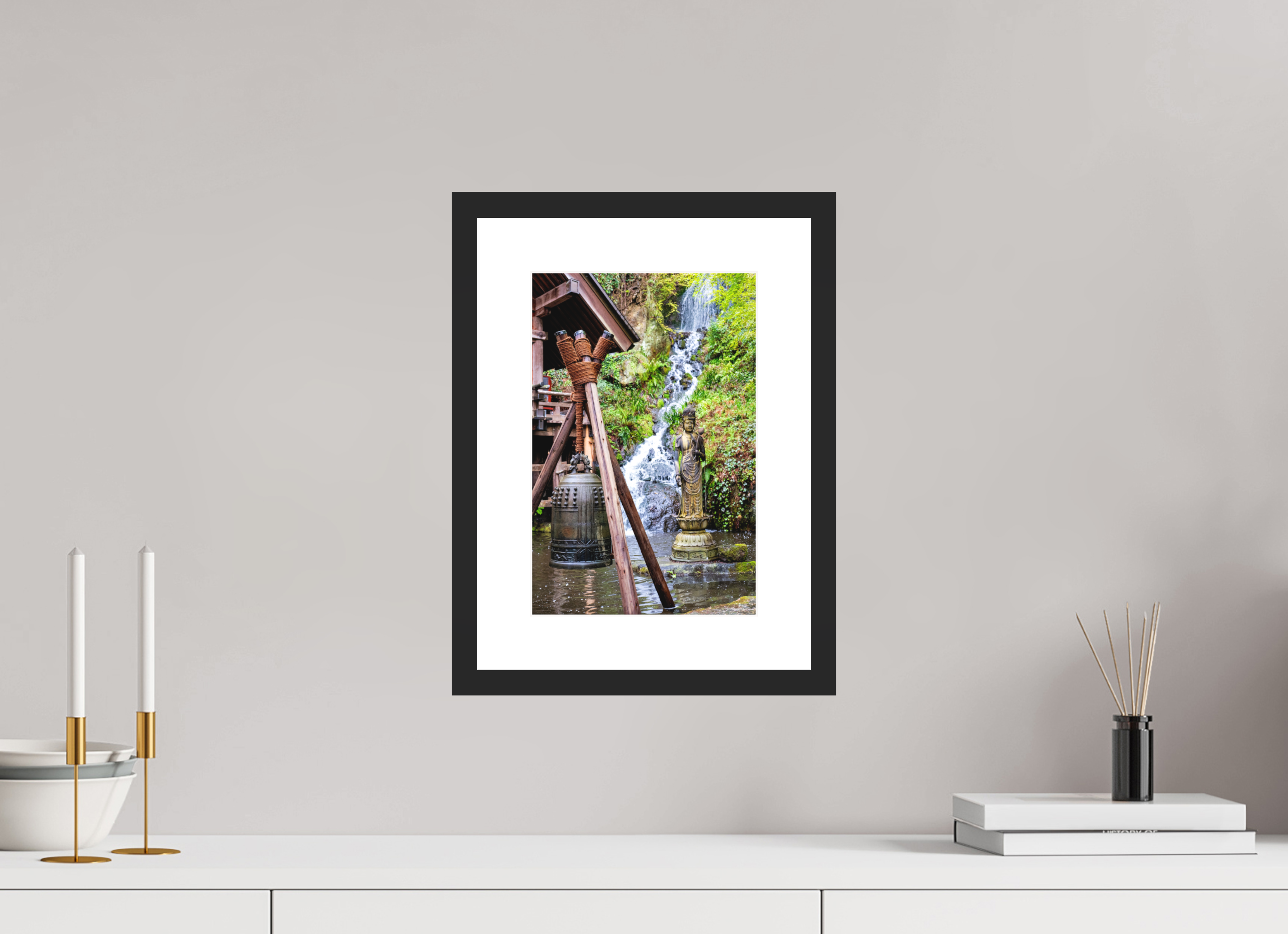 8 x 12″, Black Matte Frame Iwakuni Falls