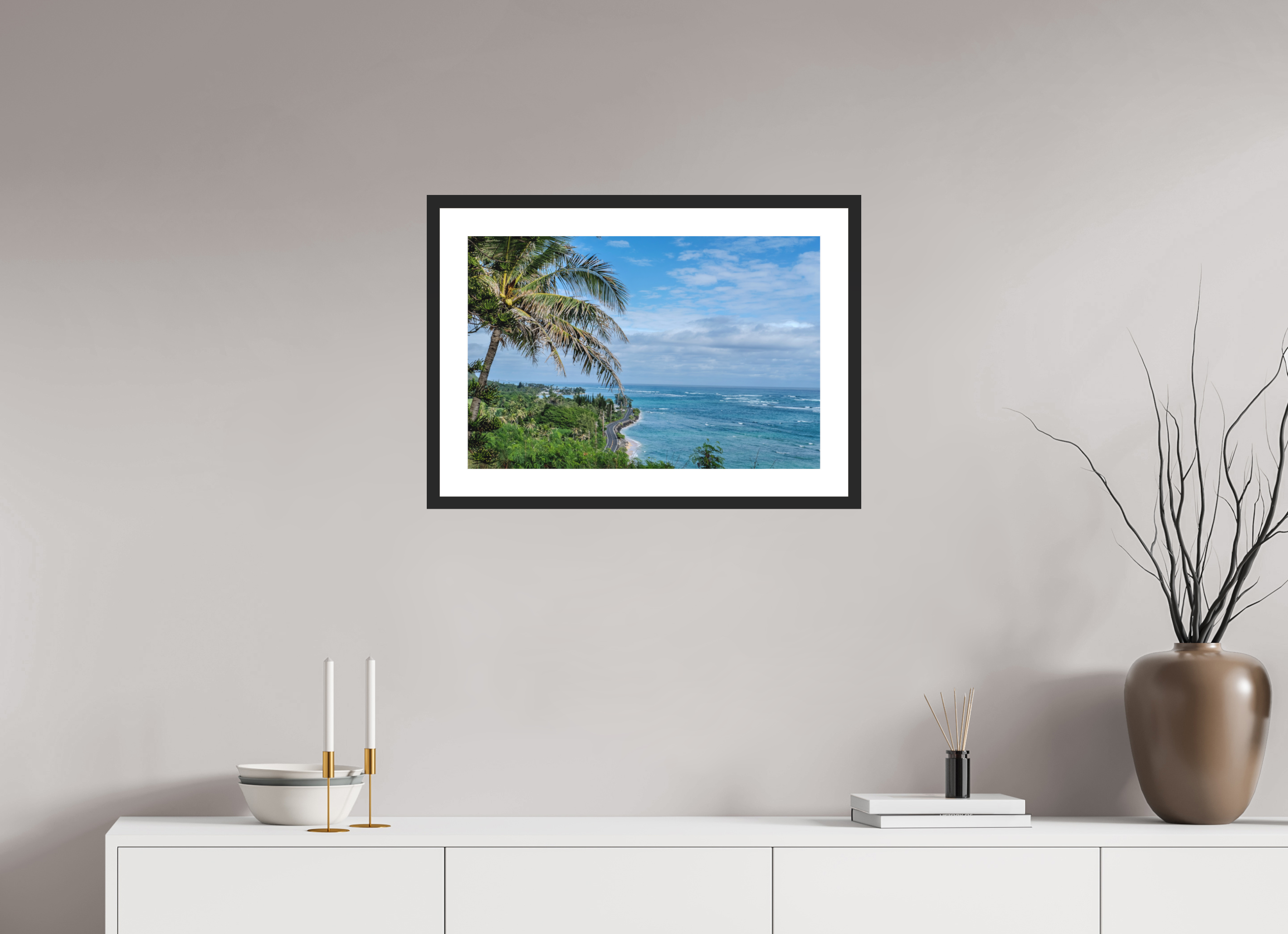 24 x 16″, Black Matte Frame Tropical Hawaii