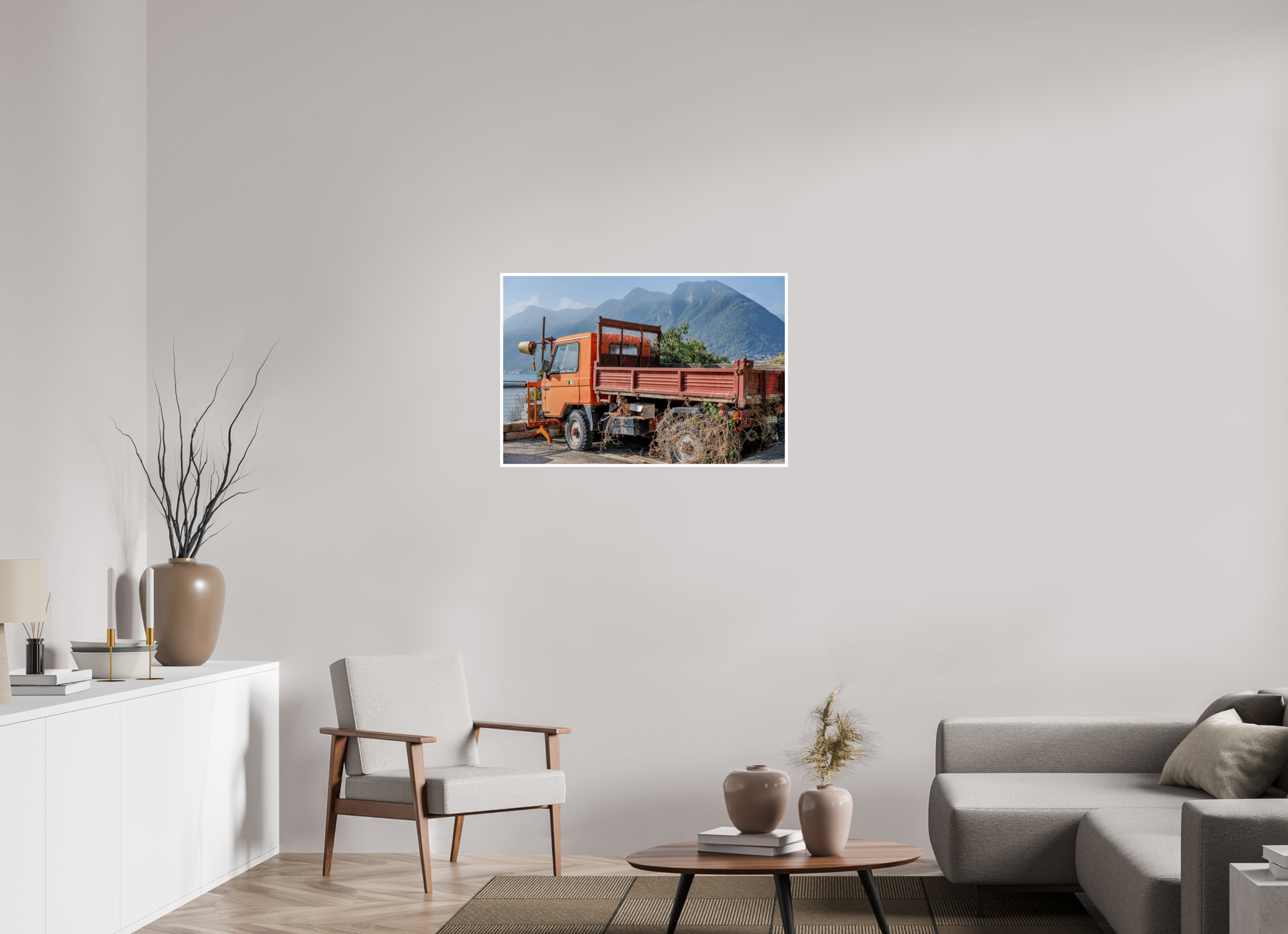 36 x 24″, Print Only Forgotten Trucks View