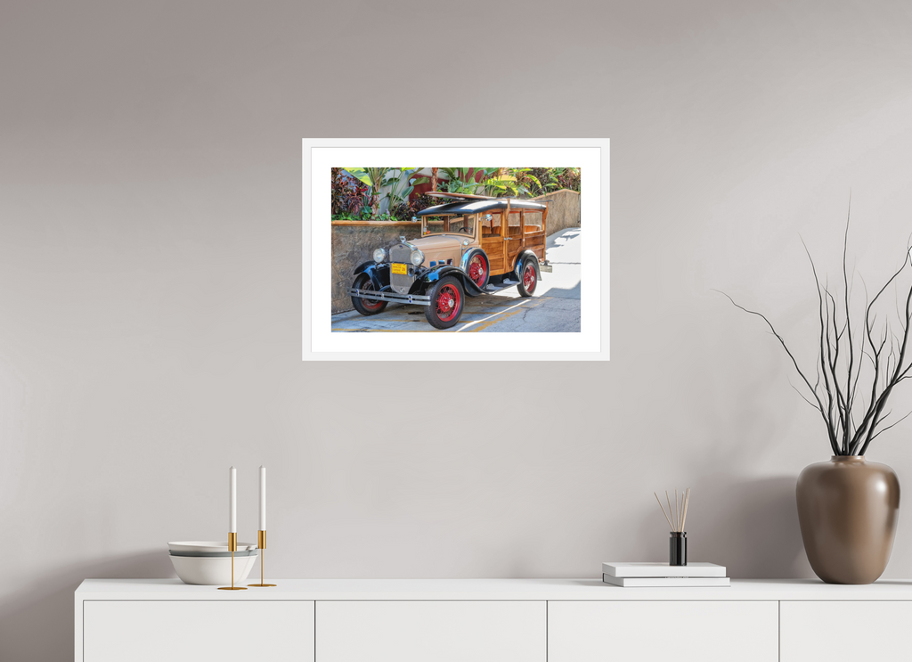 24 x 16″, White Frame Hawaiian Wagon