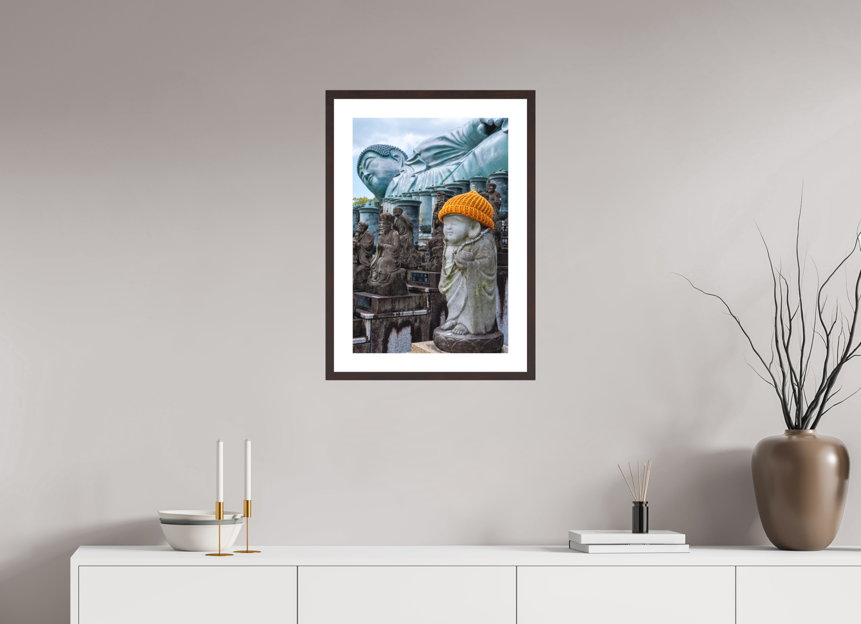 16 x 24″, Alder Brown Museum Glass Buddha Beanie