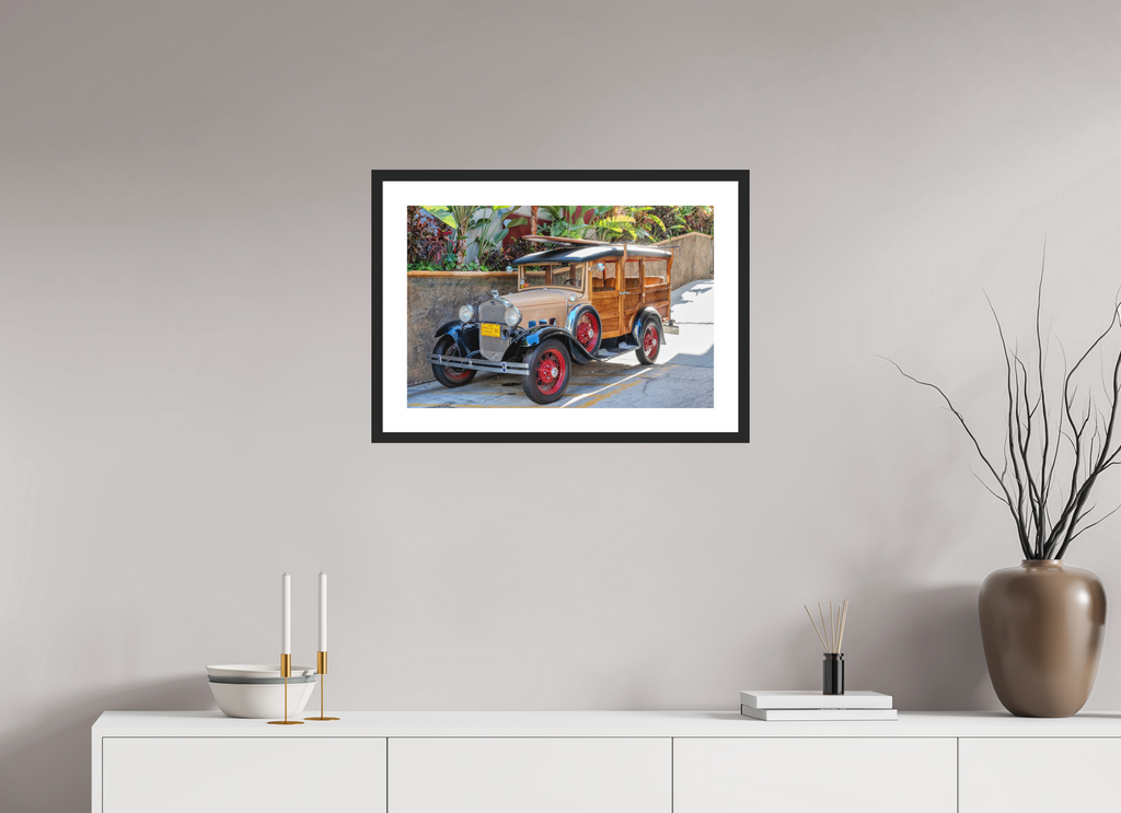 24 x 16″, Black Matte Frame Hawaiian Wagon