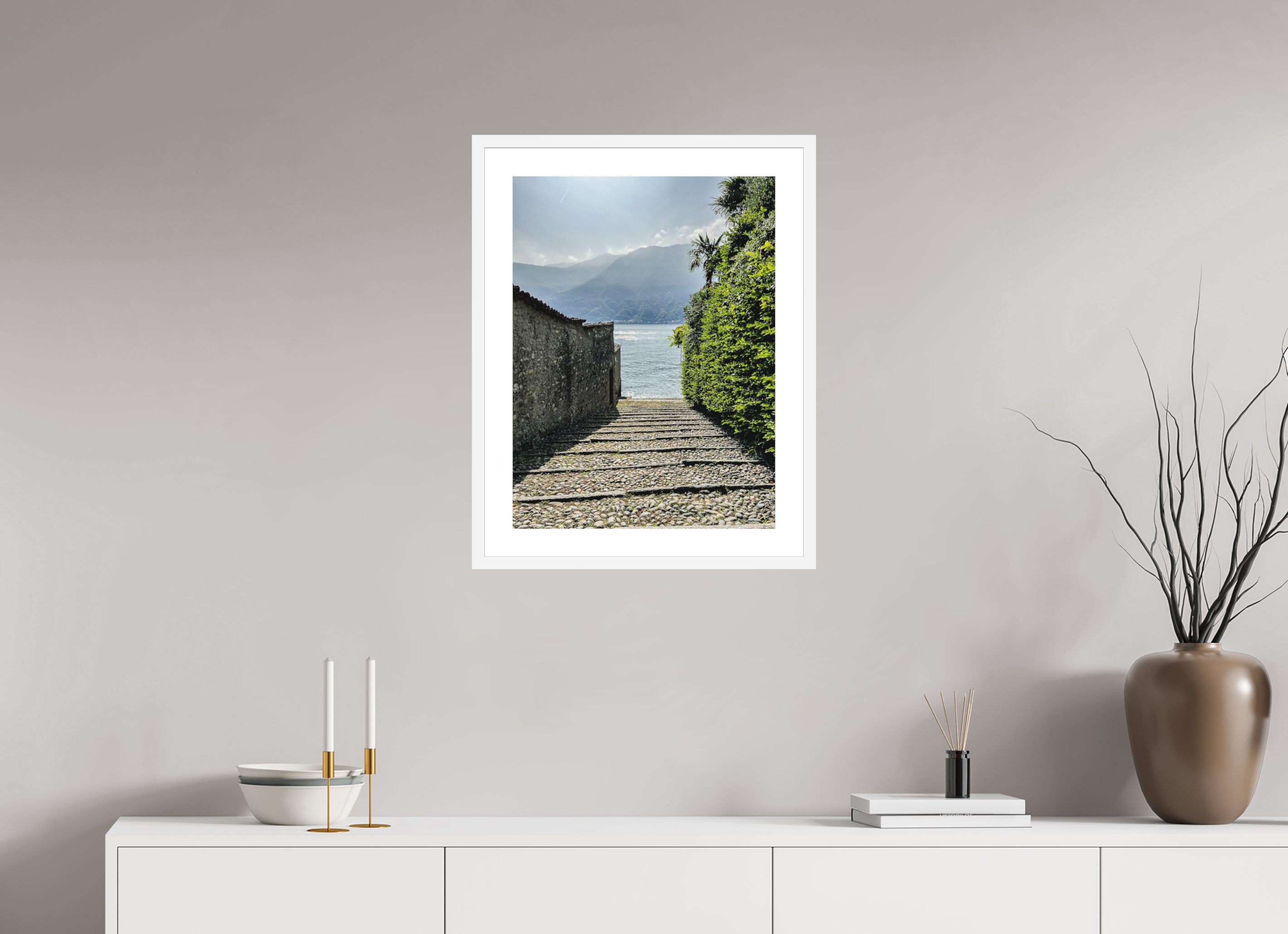 18 x 24″, White Frame Como View