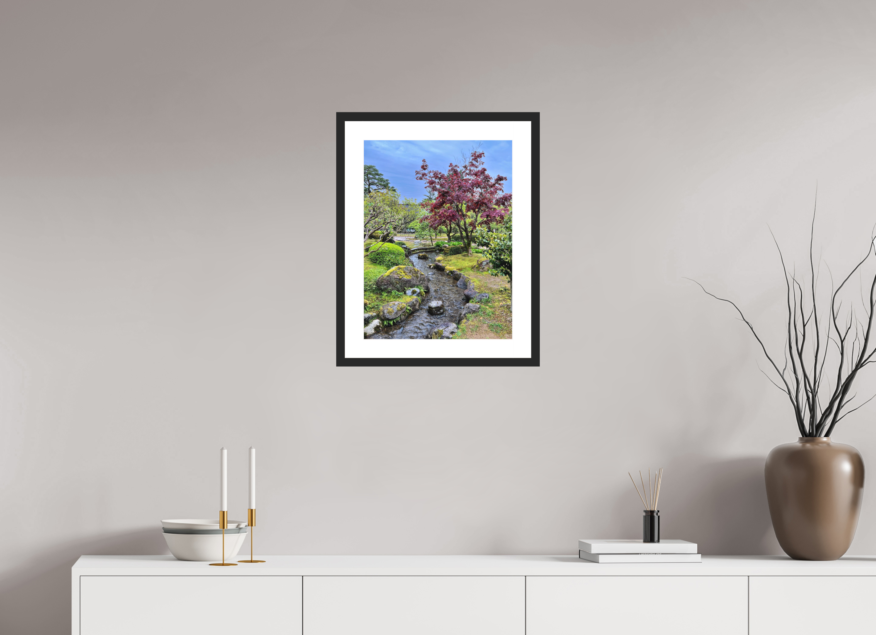 15 x 20″, Black Matte Frame Kanazawa Garden