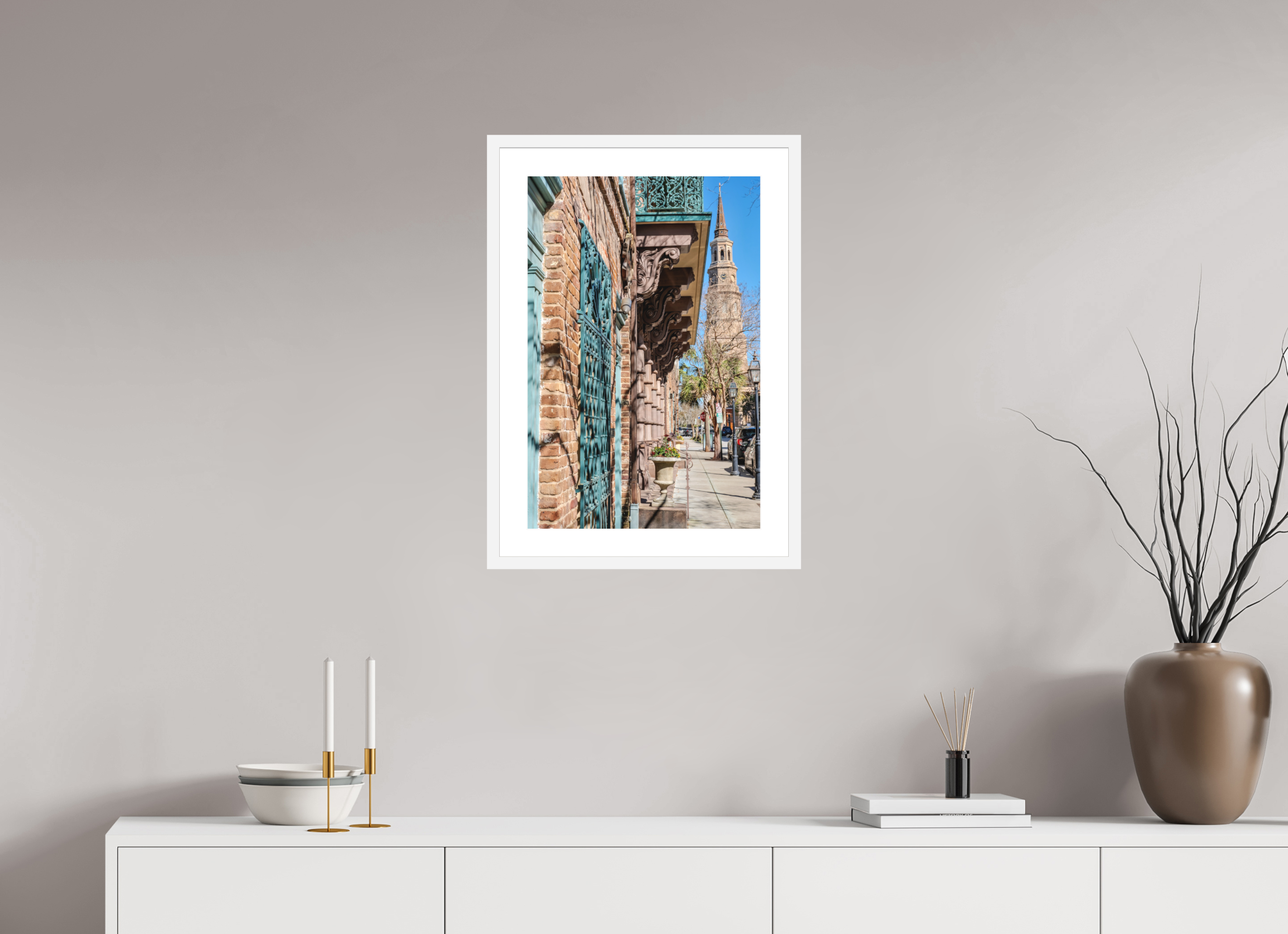 16 x 24″, White Frame Street View