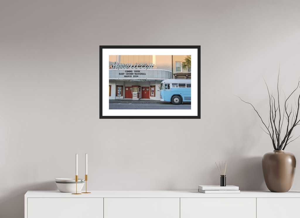 24 x 16″, Black Matte Frame bus