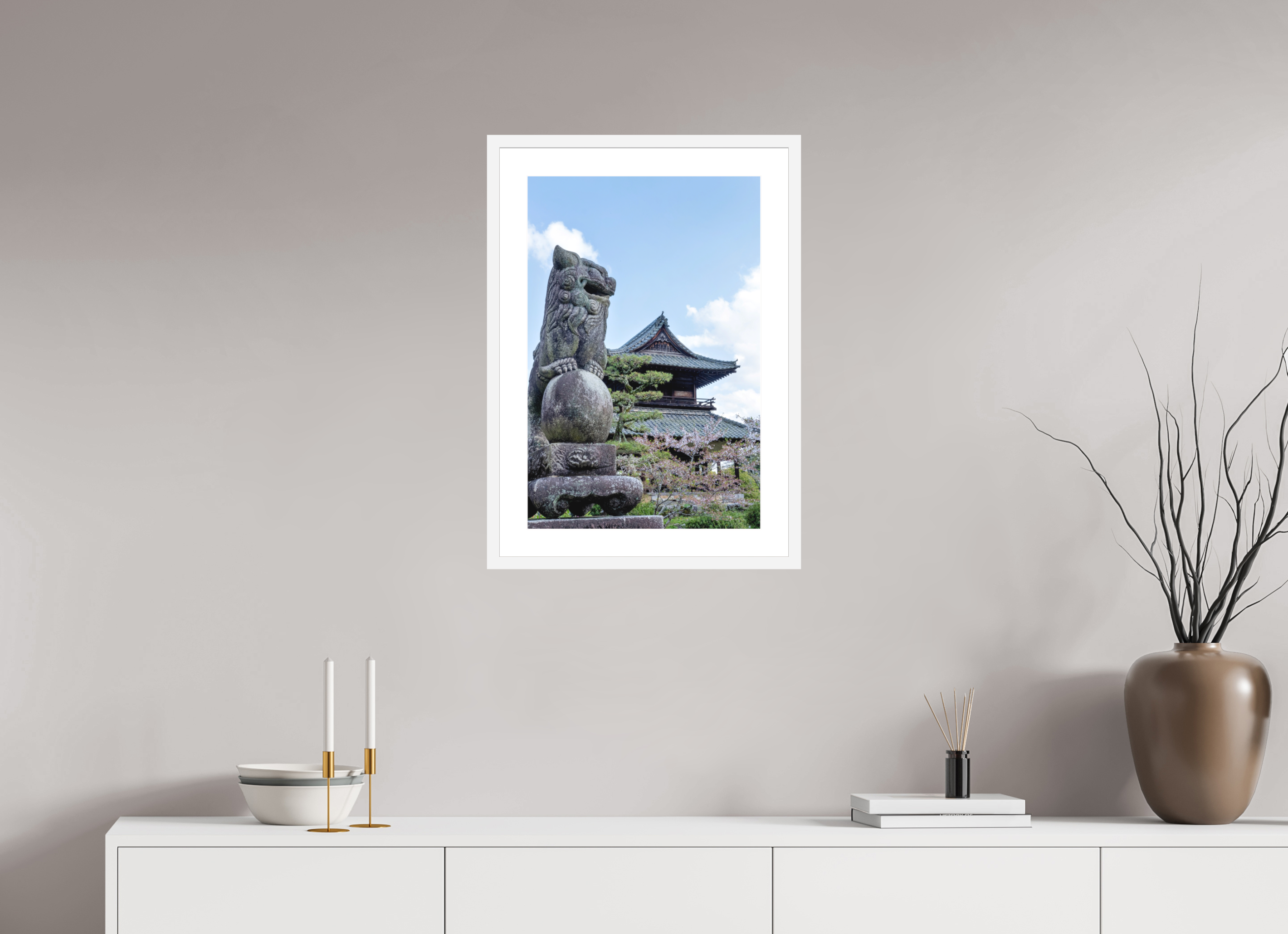 16 x 24″, White Museum Glass Temple Guardian