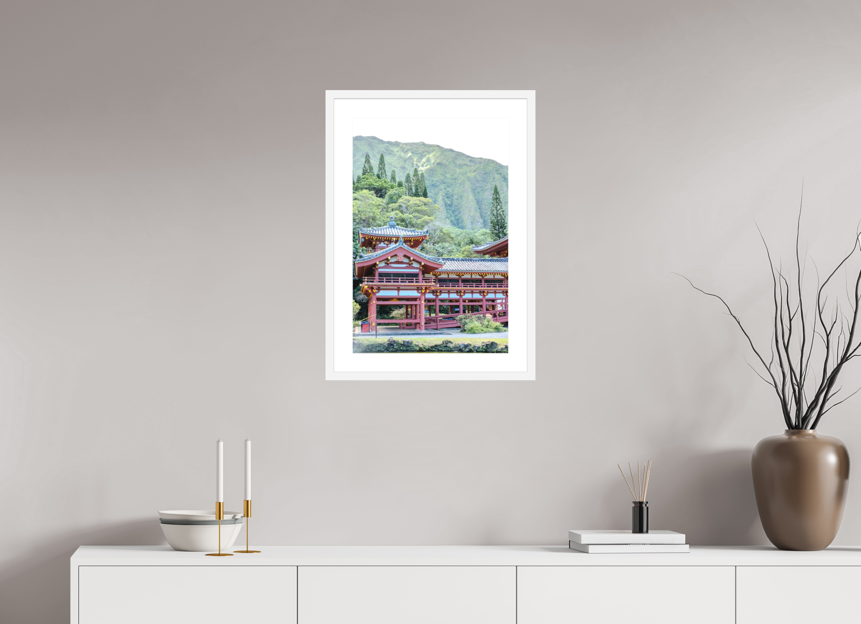 16 x 24″, White Frame ‎⁨Byodo-In Temple