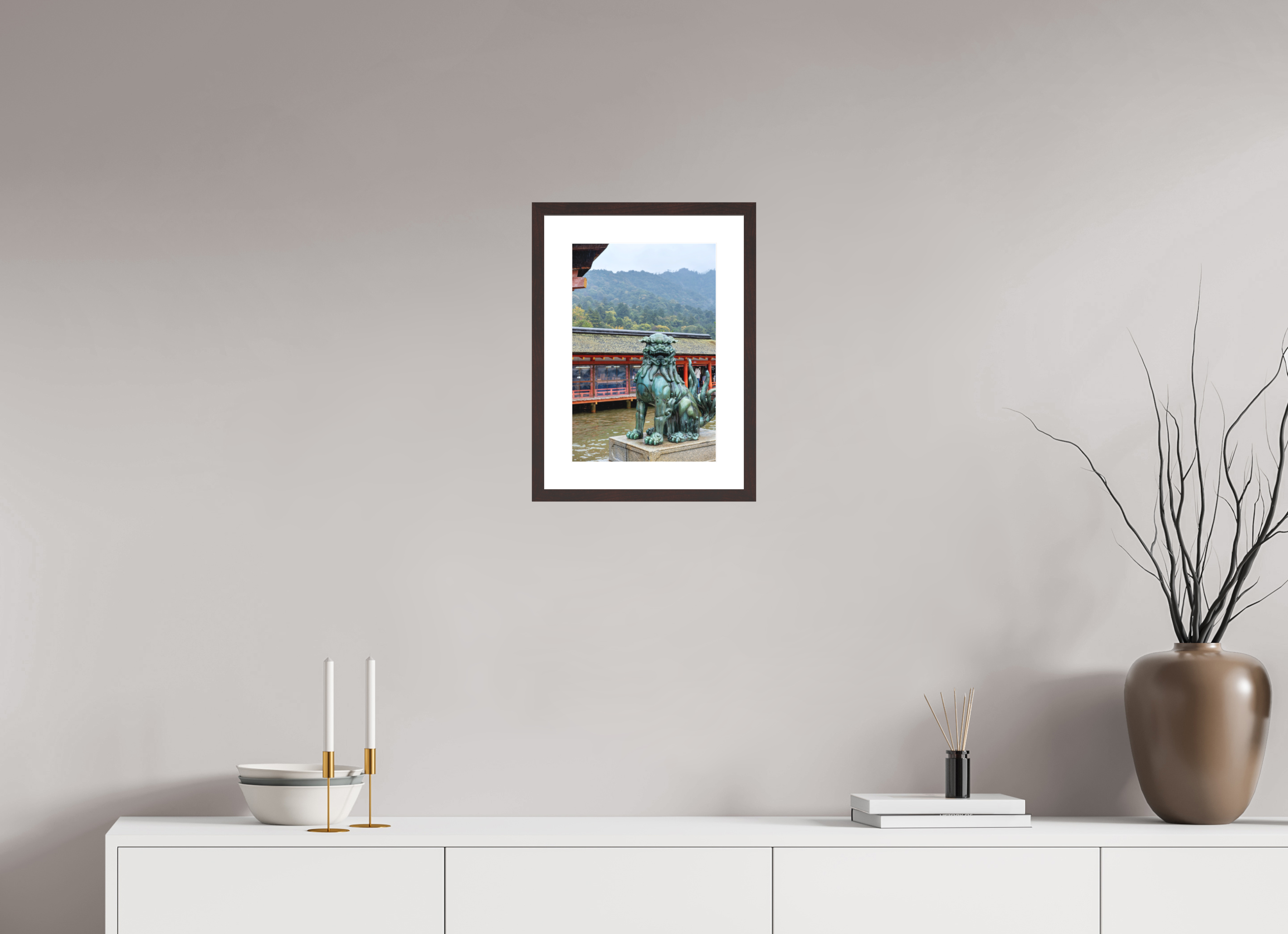 10 x 15″, Brown Frame Miyajima Guardian