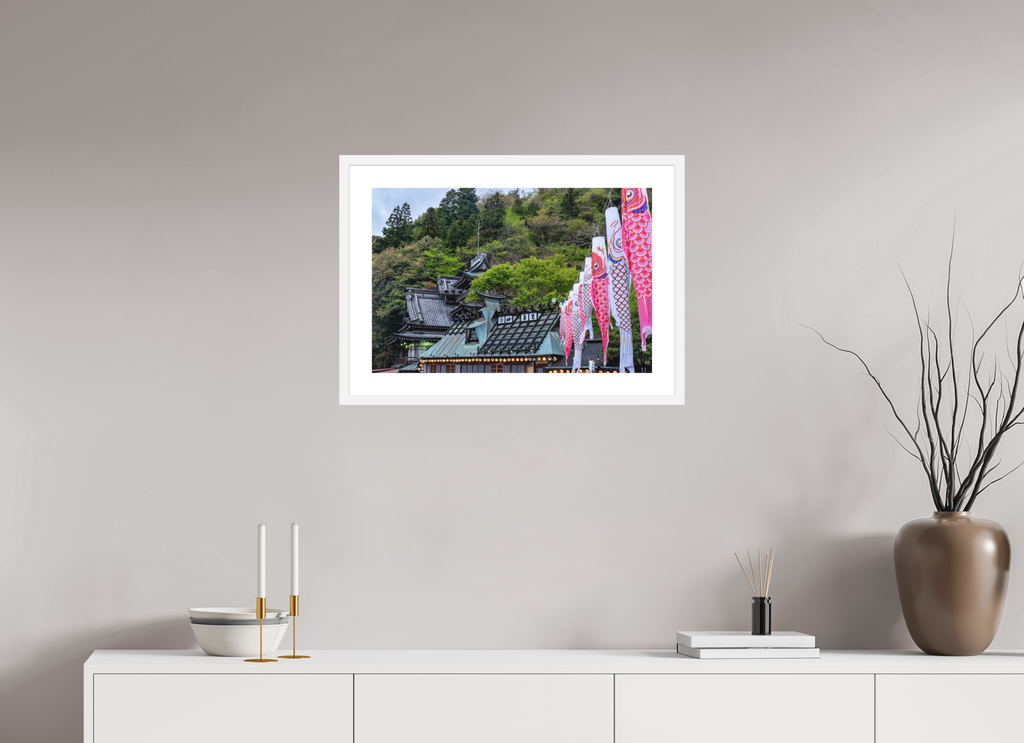 24 x 16″, White Museum Glass Countryside Carps