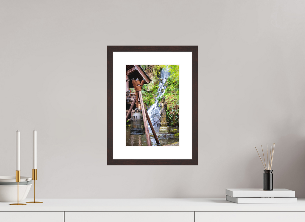 8 x 12″, Brown Frame Iwakuni Falls