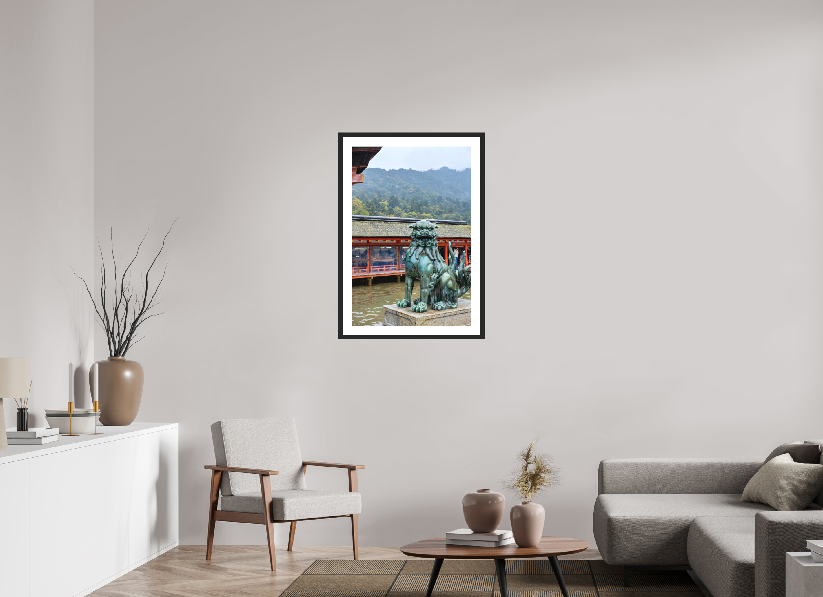 24 x 36″, Black Matte Frame Miyajima Guardian