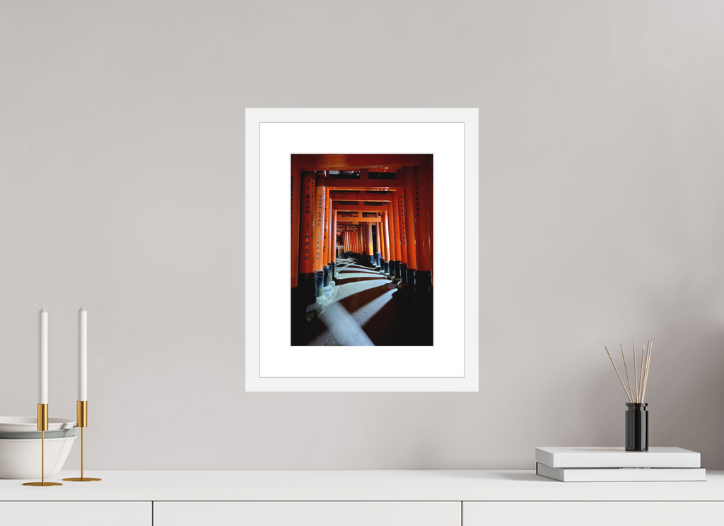 9 x 12″, White Frame Shadows in Kyoto