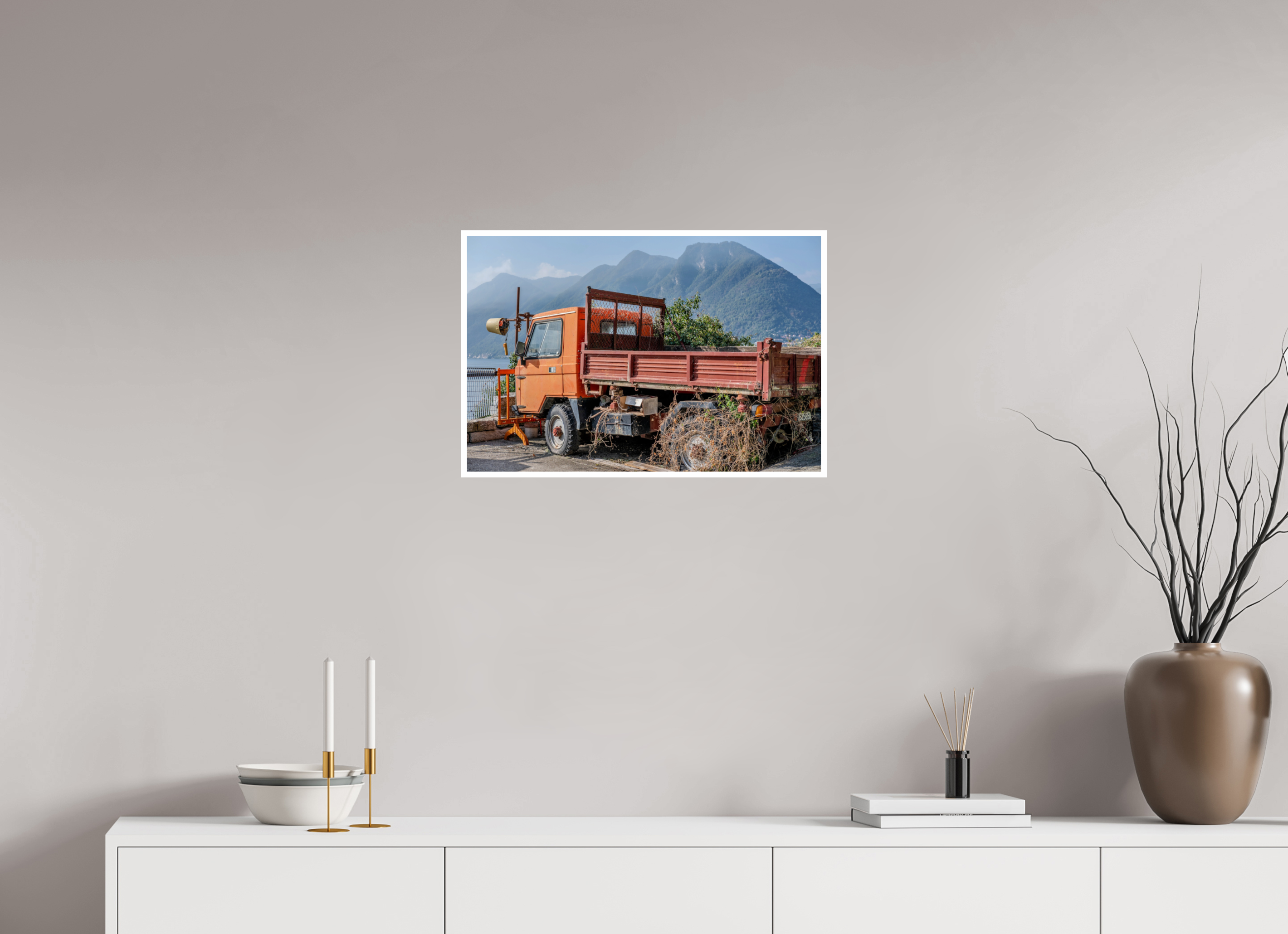 24 x 16″, Print Only Forgotten Trucks View