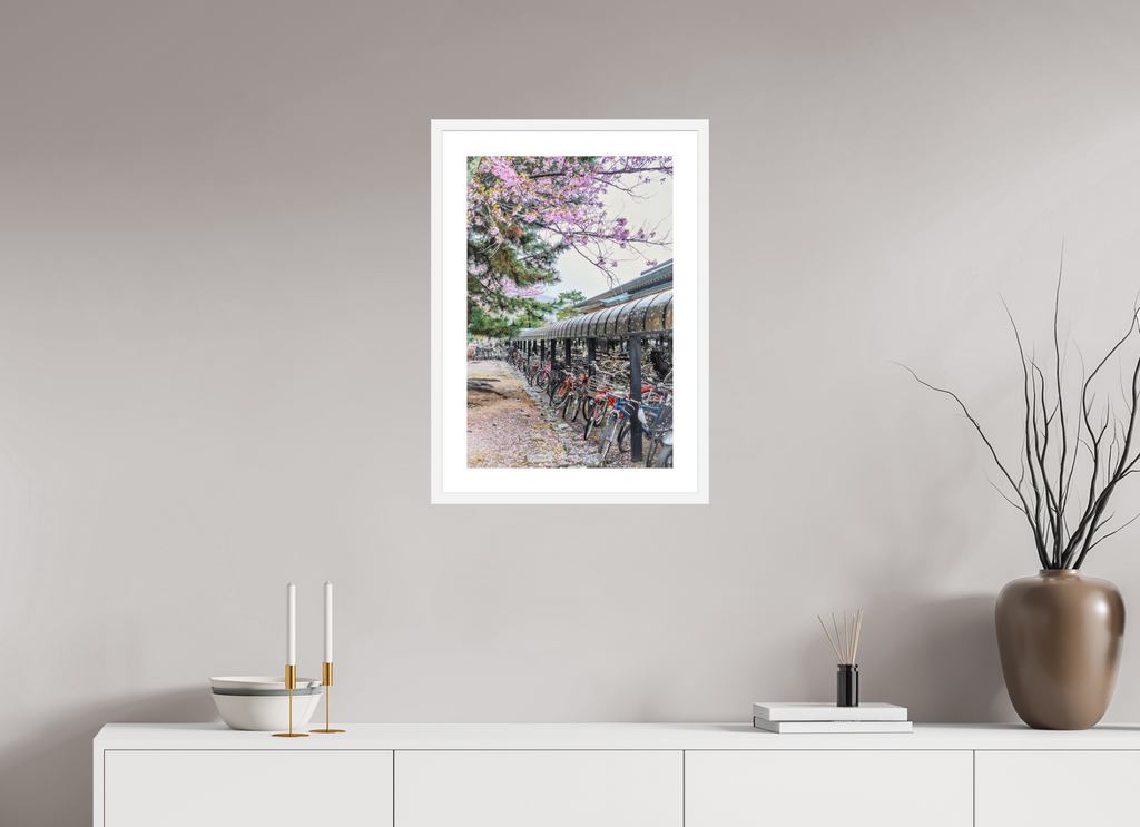 16 x 24″, White Museum Glass Cherry Blossom Snow