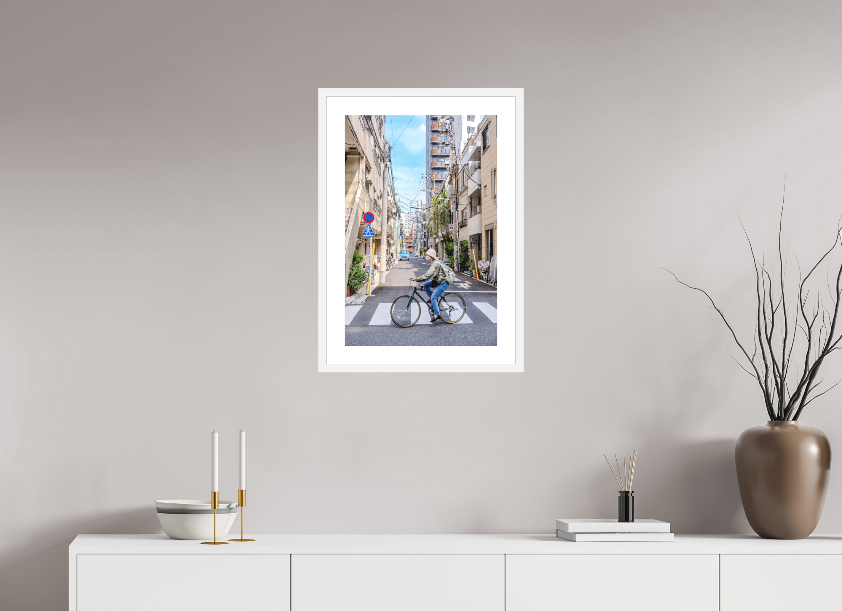 16 x 24″, White Frame Tokyo Commute