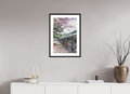 16 x 24″, Black Matte Museum Glass Cherry Blossom Snow