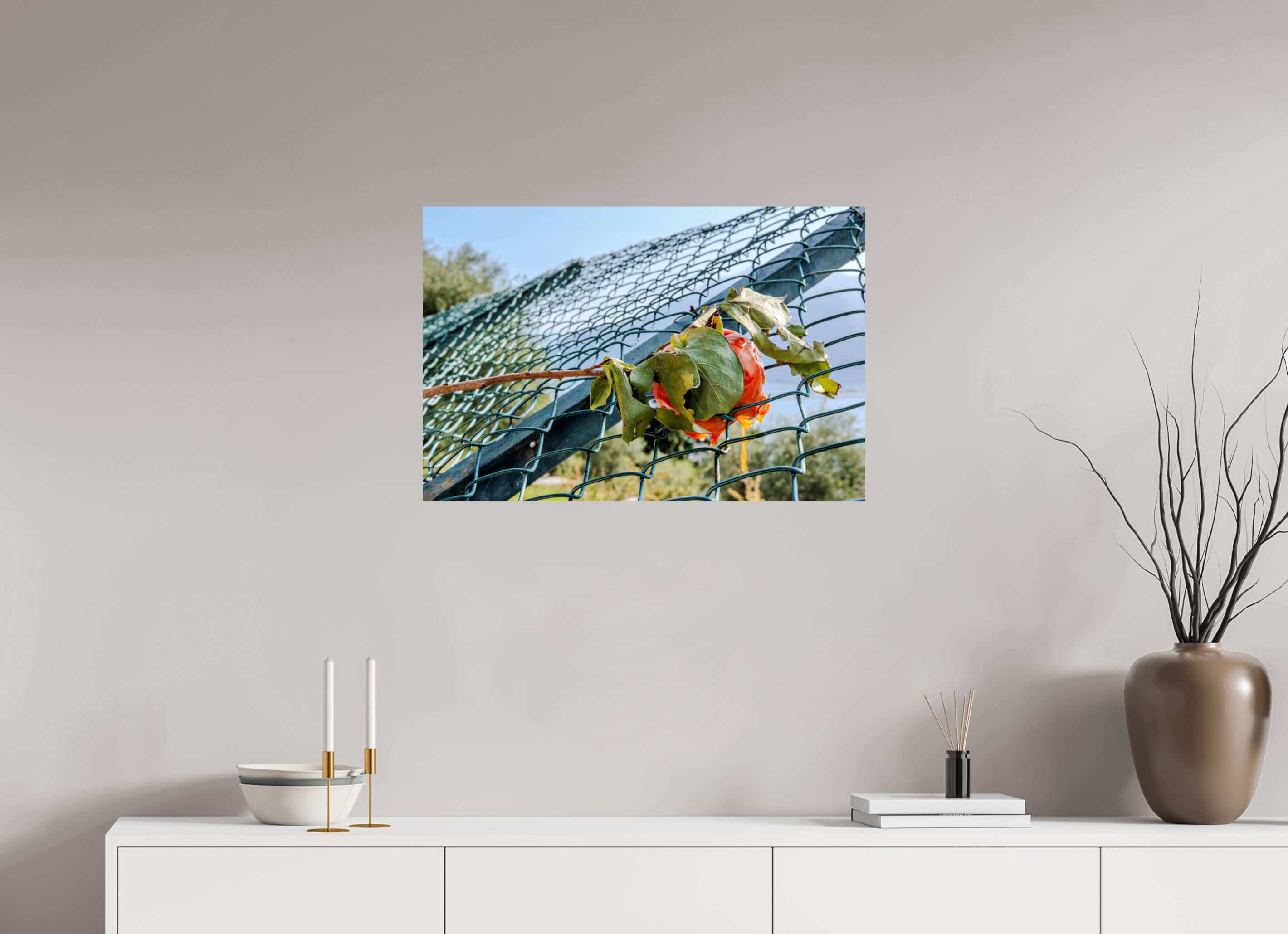 30 x 20″, Print Only Persimmon on the Greenway