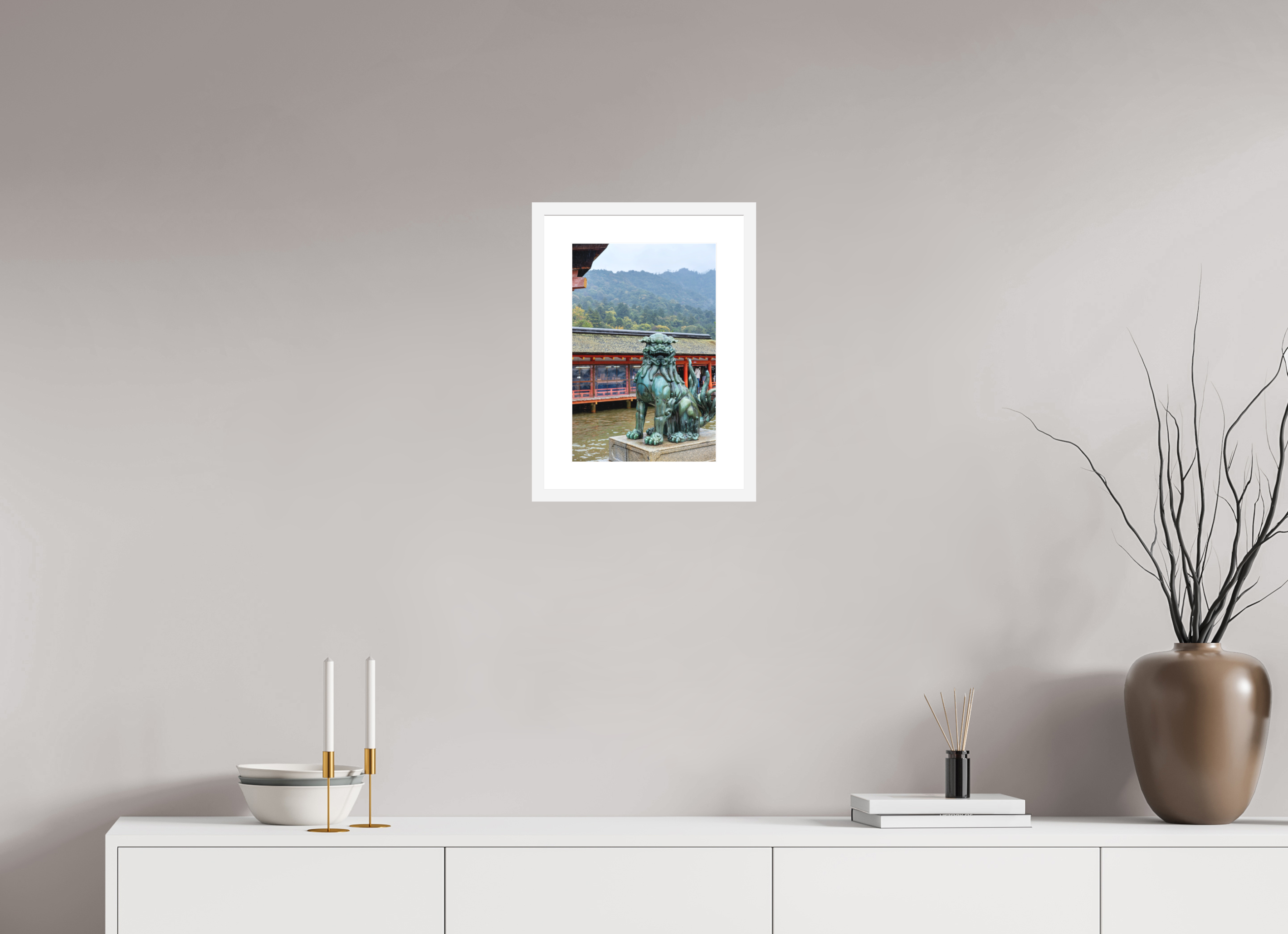10 x 15″, White Frame Miyajima Guardian