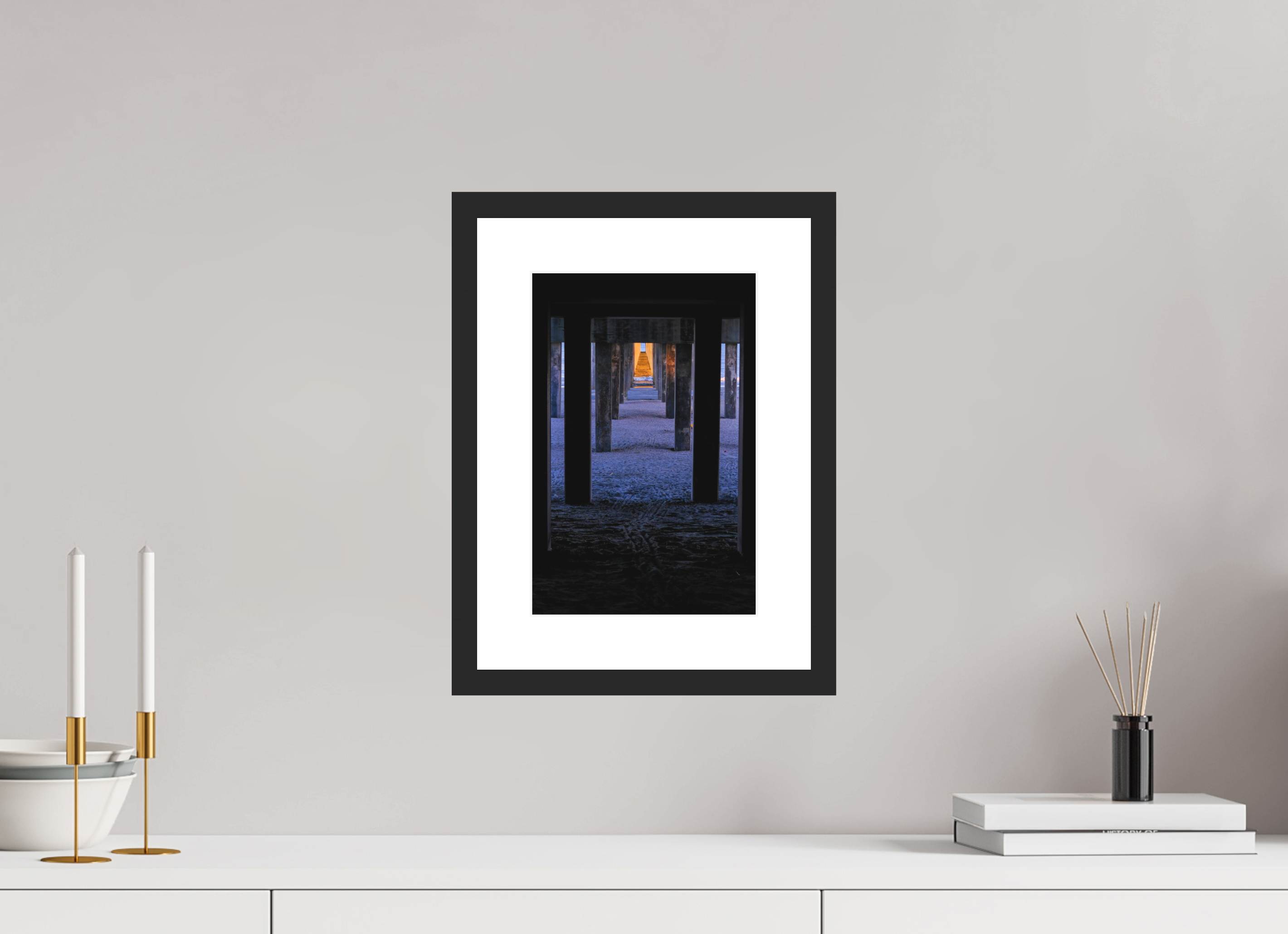 8 x 12″, Black Matte Frame Under The Pier