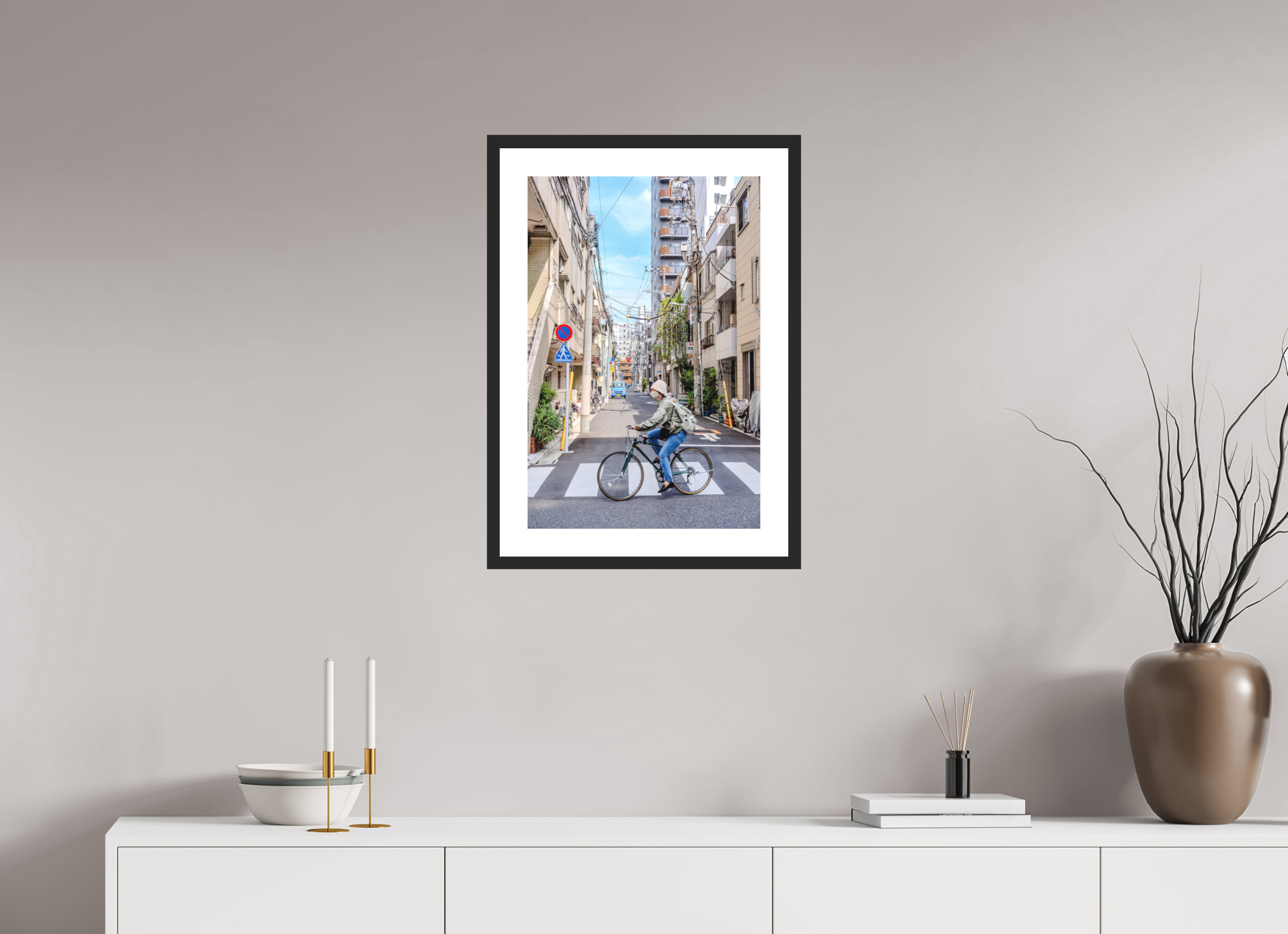 16 x 24″, Black Matte Frame Tokyo Commute