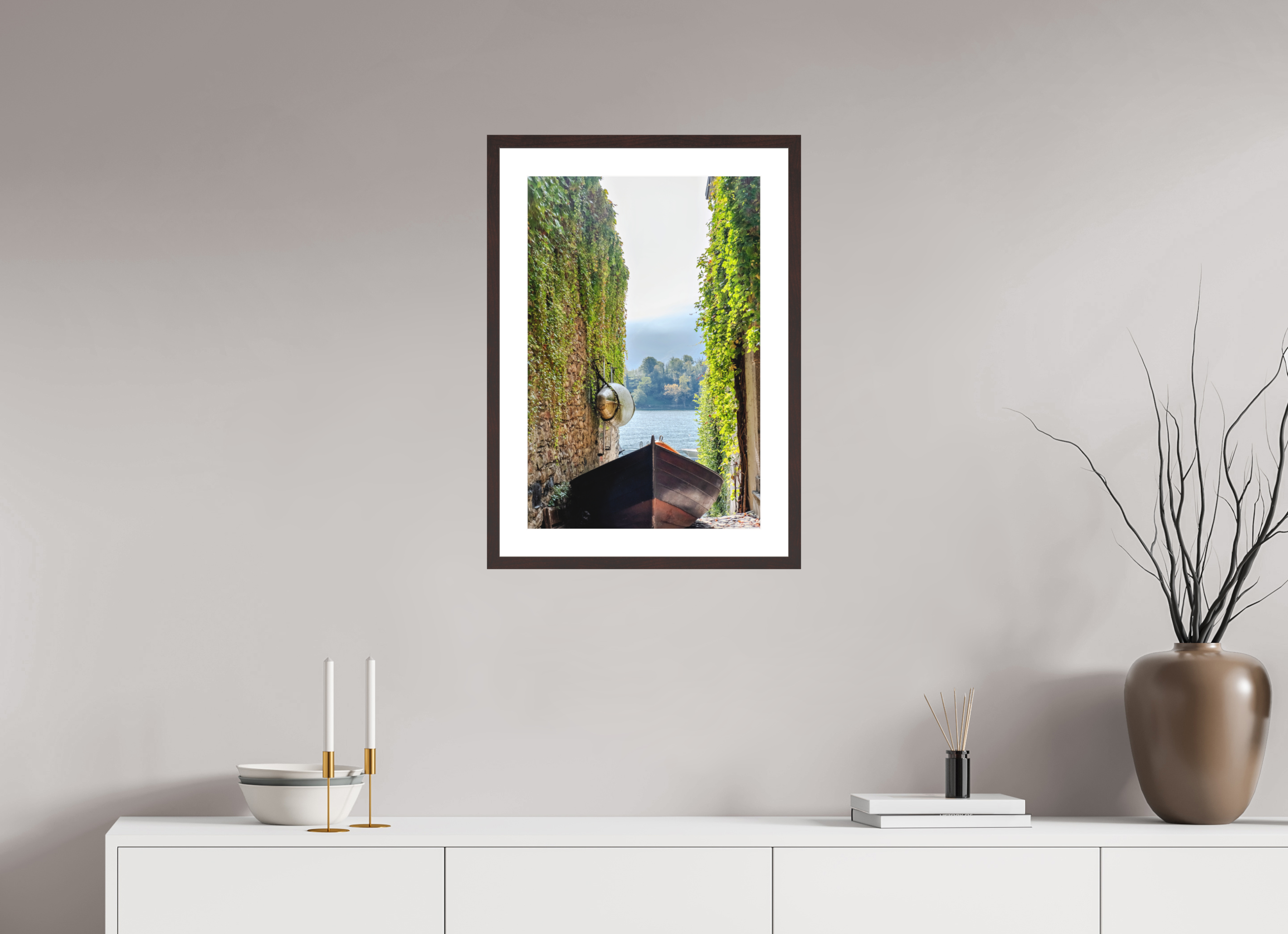 16 x 24″, Brown Frame A Slice of Como