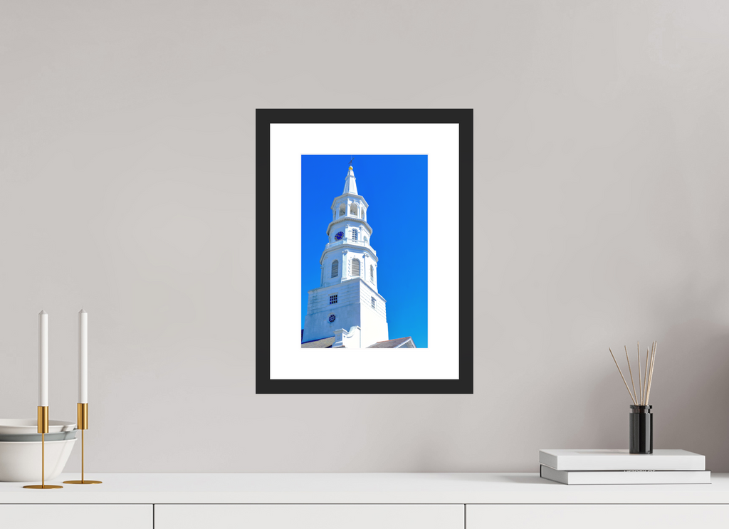 8 x 12″, Black Matte Frame Clock Tower
